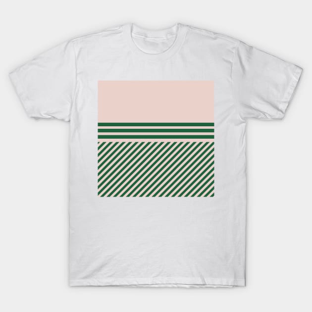 Geometric pattern green bold bright pink T-Shirt by soycarola